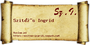 Szitás Ingrid névjegykártya
